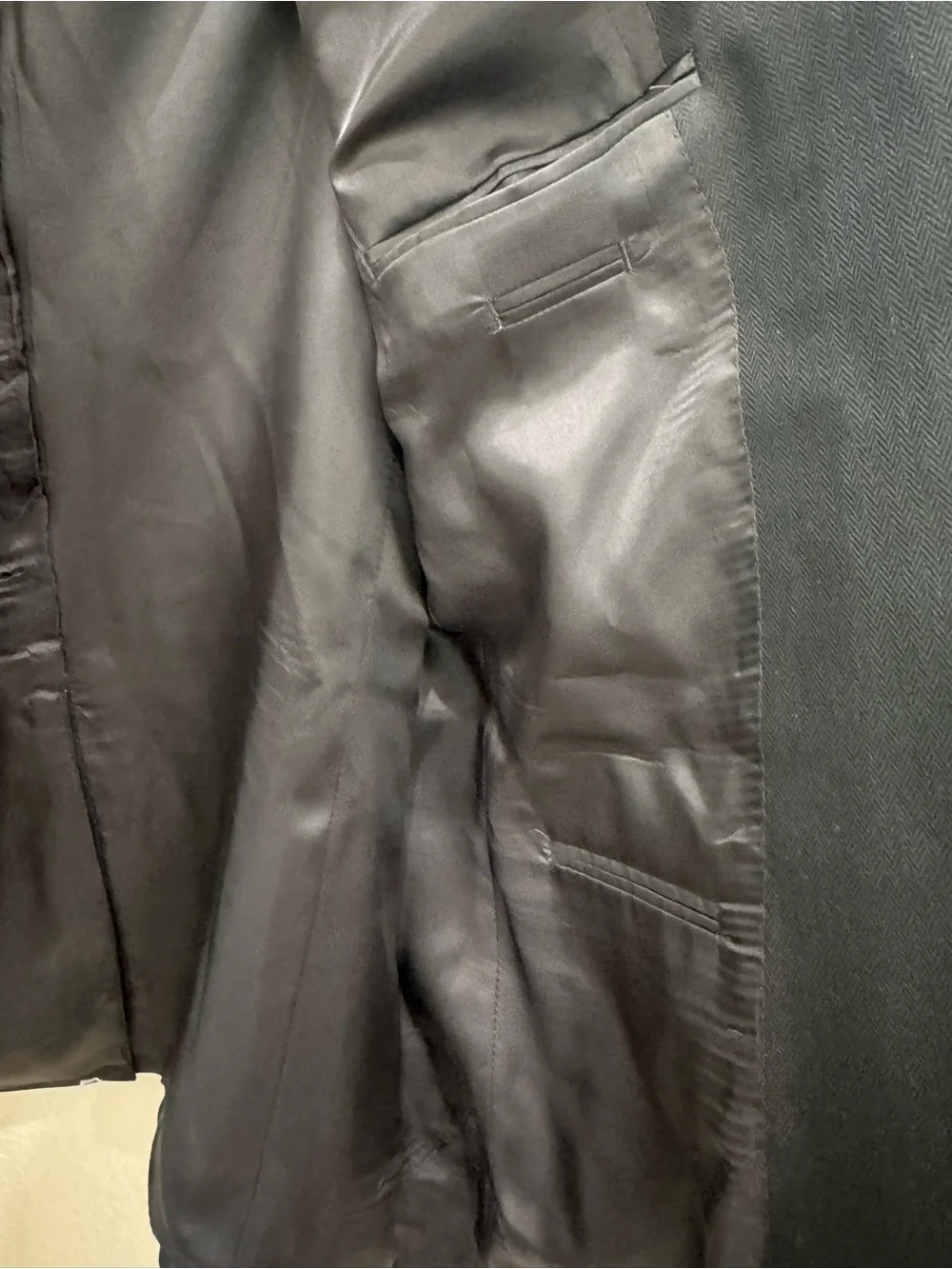 Jos A Bank Signature Sport Coat Blazer 43R Black Silk Camel Hair 2 Button